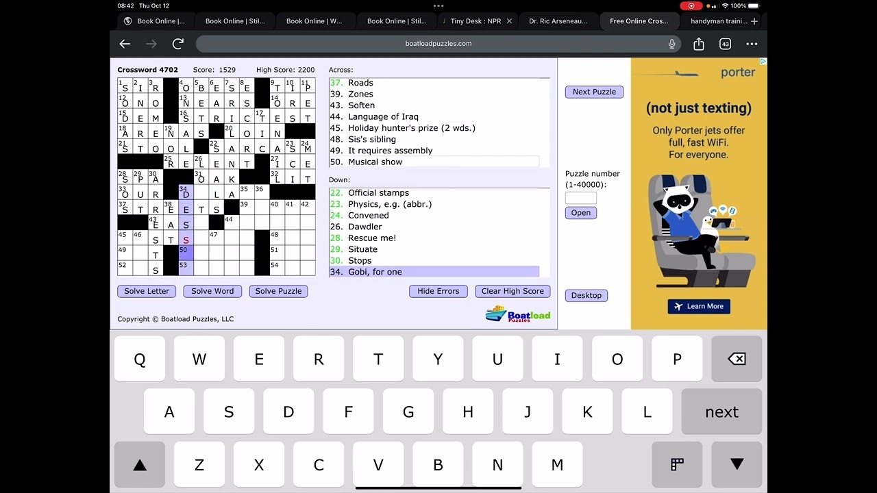 boatload of crossword puzzles