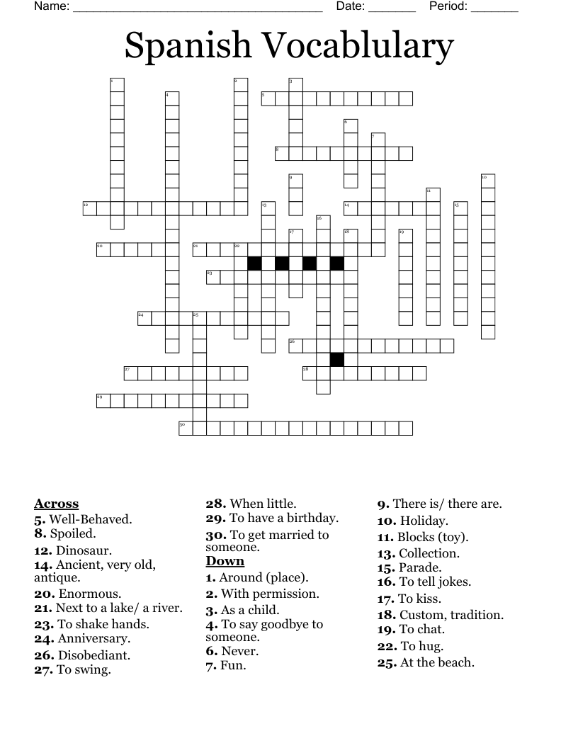 Capitulo 4B Crossword WordMint