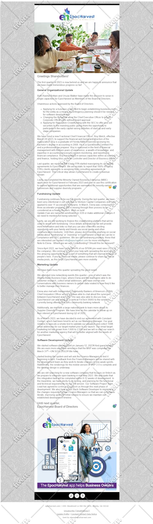 constant contact general email template