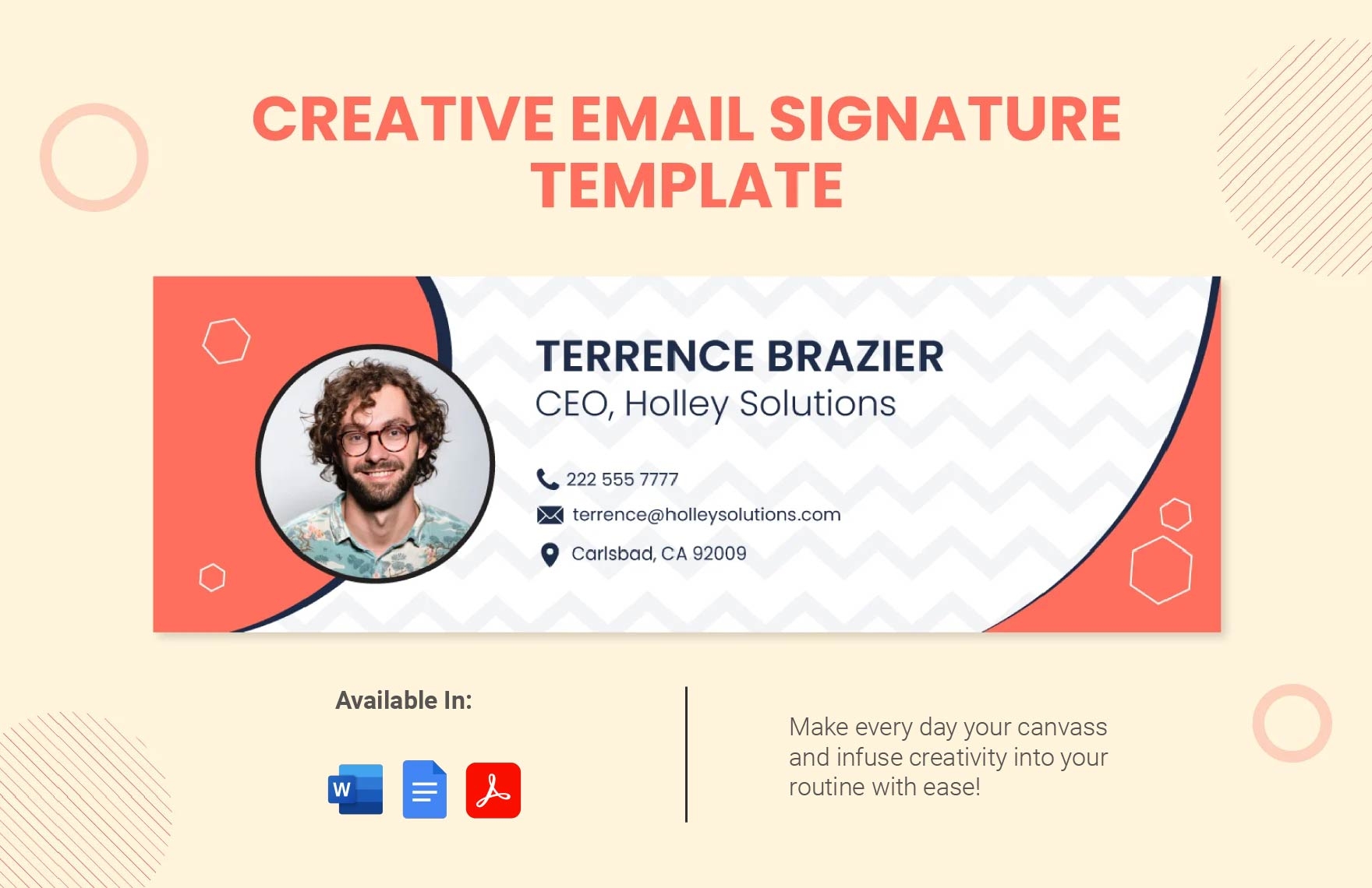 Creative Email Signature Template In Word PDF Google Docs Download Template Creative Email Signature Template In Word PDF Google Docs Download Template