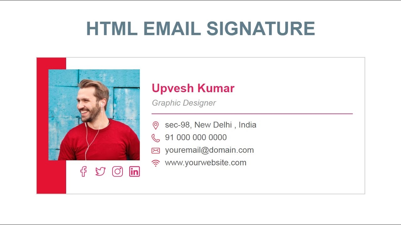 Creative Email Signature Using By Html YouTube