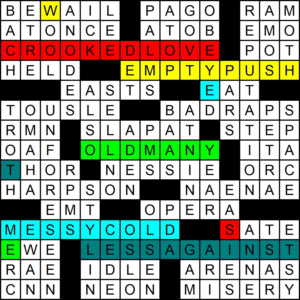 Crooked Crossword Clue 4 Letters Letters