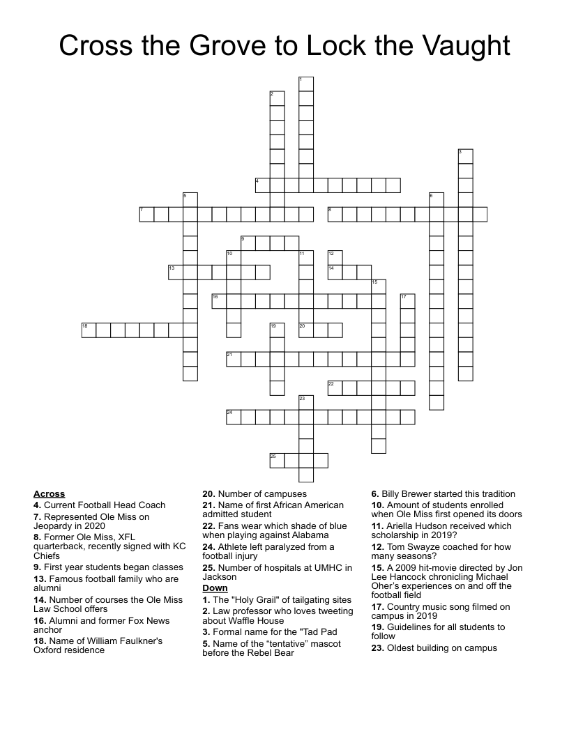 Cross The Grove To Lock The Vaught Crossword WordMint Cross The Grove To Lock The Vaught Crossword WordMint