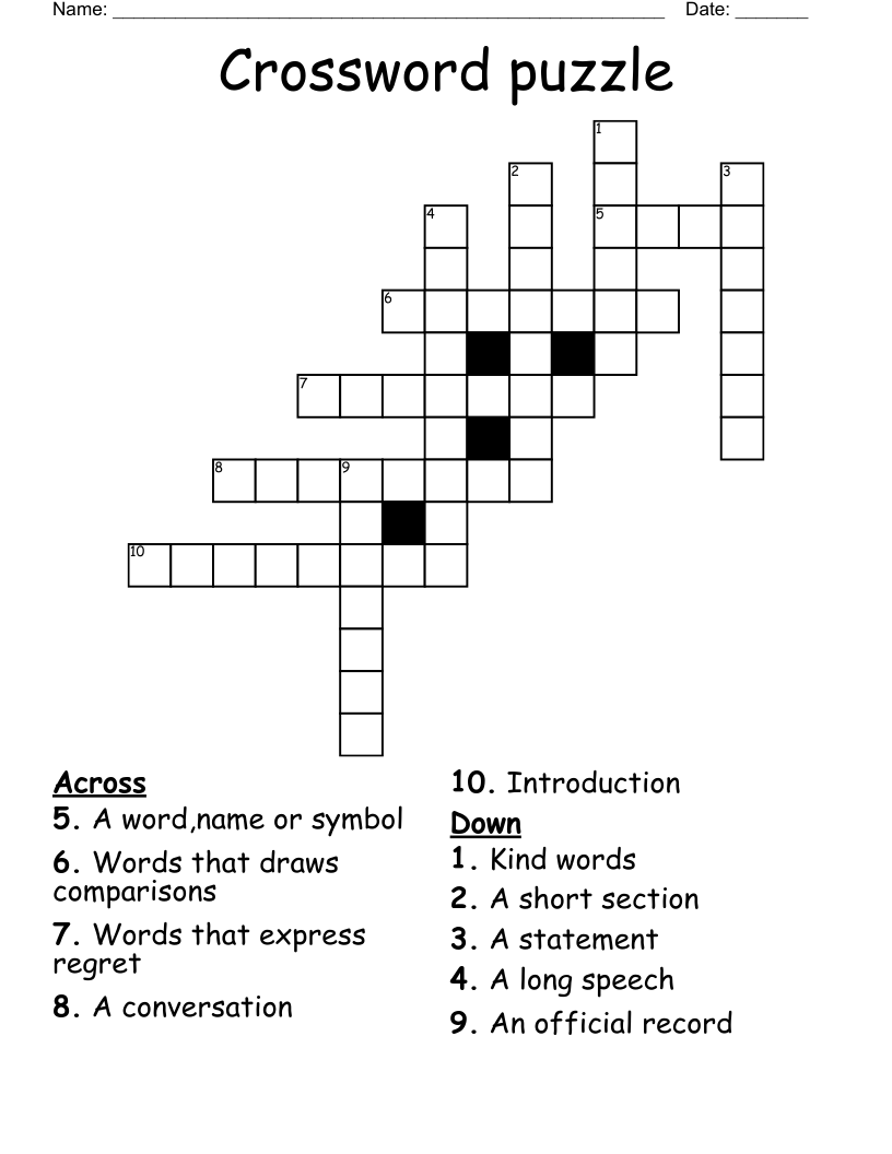 Crossword Puzzle WordMint