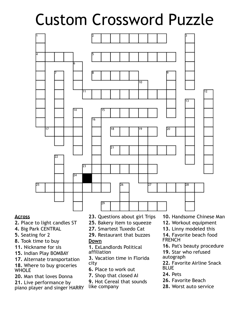 Custom Crossword Puzzle WordMint