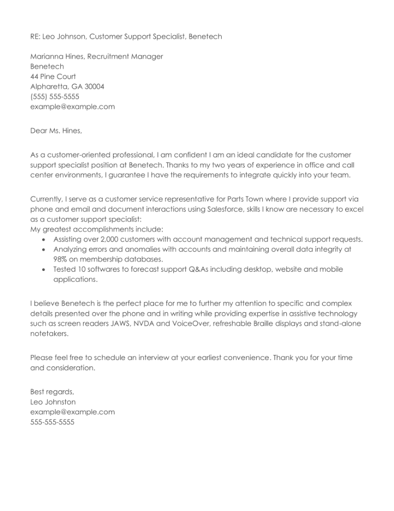 Email Cover Letter Sample Template And How to Guide