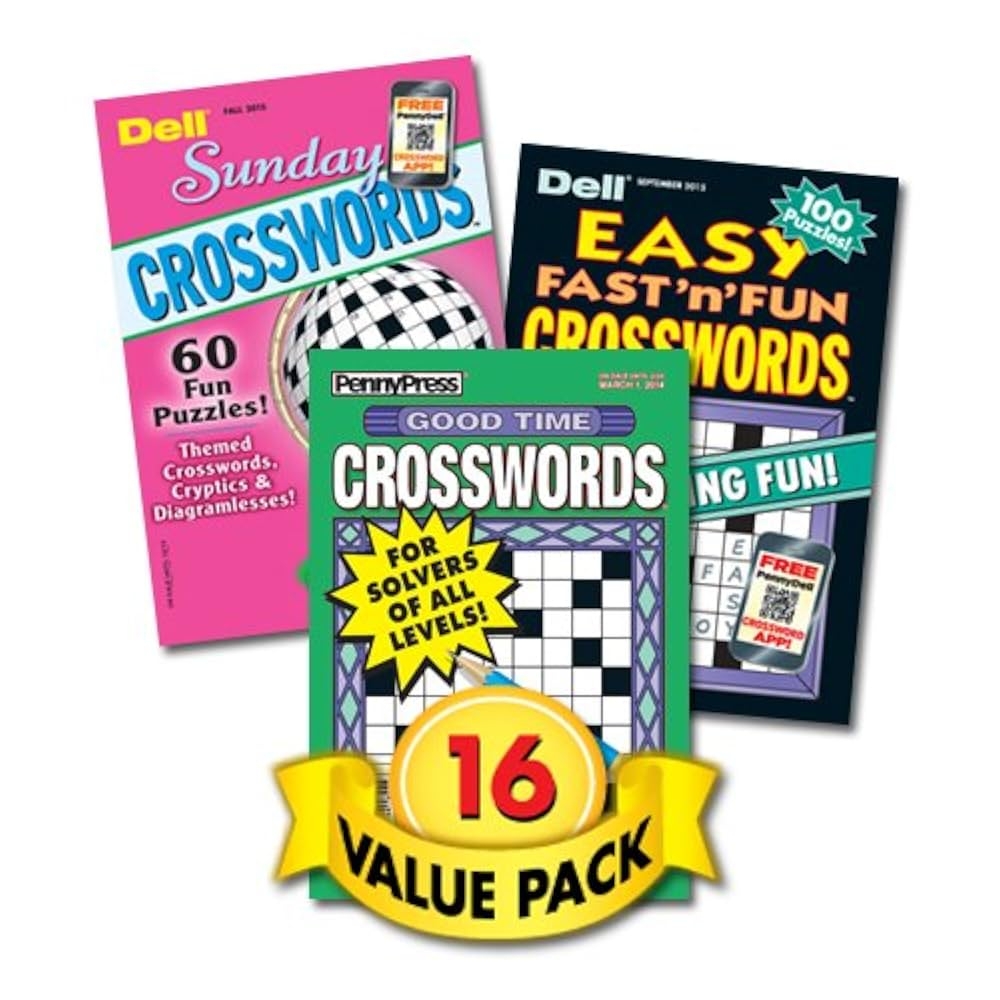 Family Fun Crosswords For Teens Adults Seniors 16 Pack Paperback Penny Press Dell Magazines Dell Puzzle Books Amazon Books