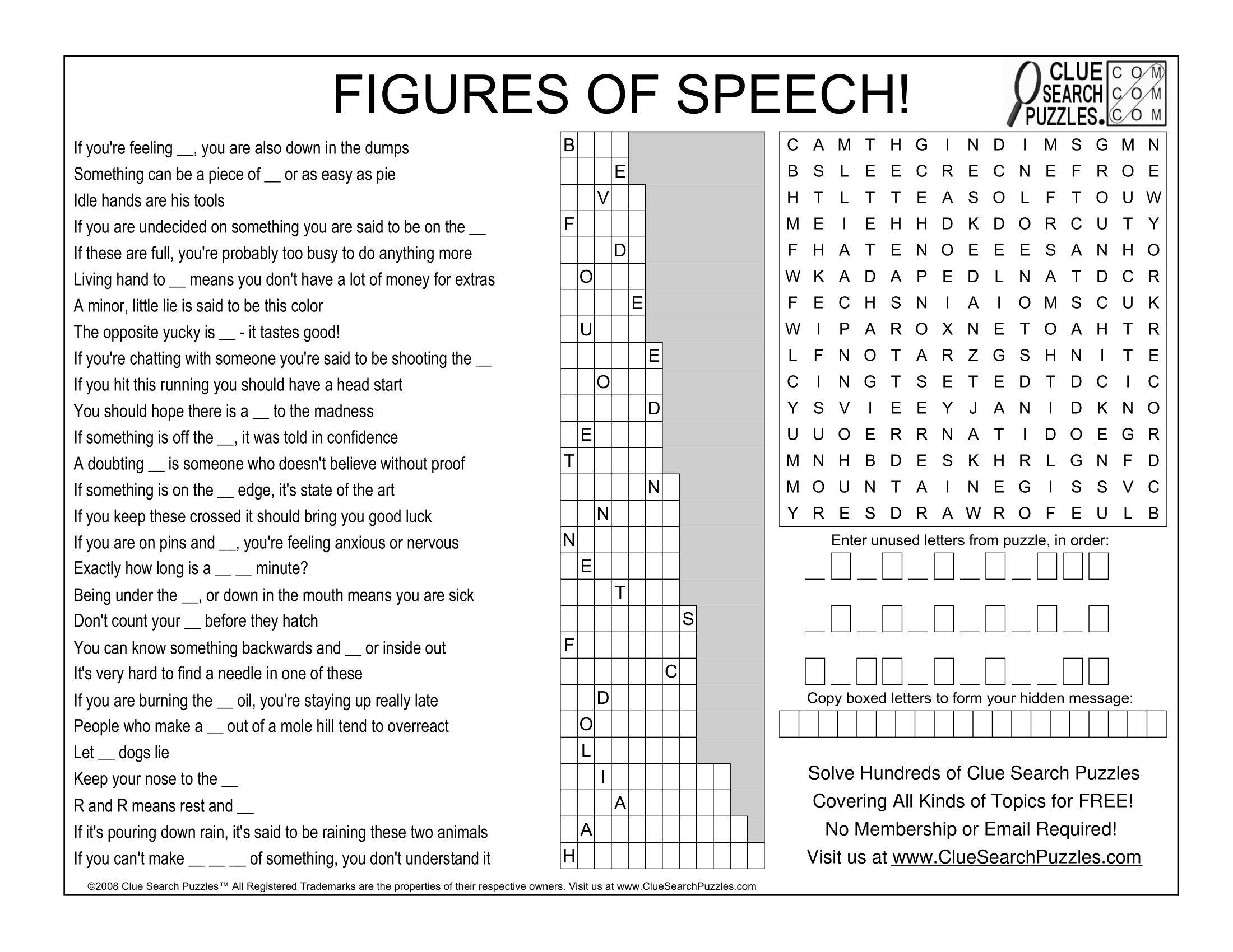 figures of speech crossword puzzle clue