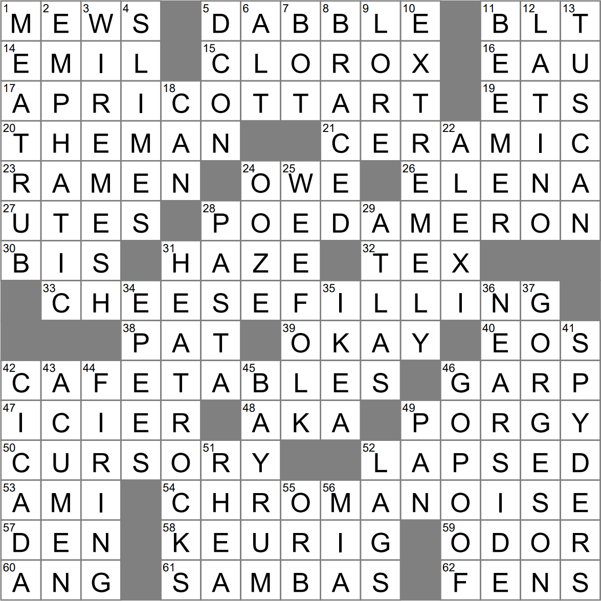 Flirt With A New Hobby Crossword Clue Archives LAXCrossword