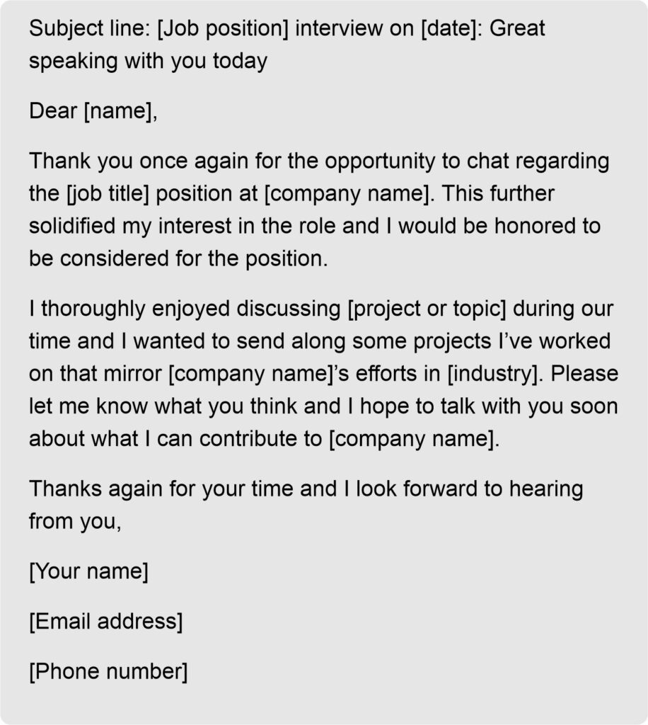 follow up email template after application