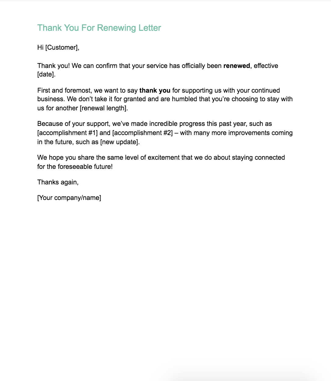 Free Customer Thank You Letter Templates Access Now