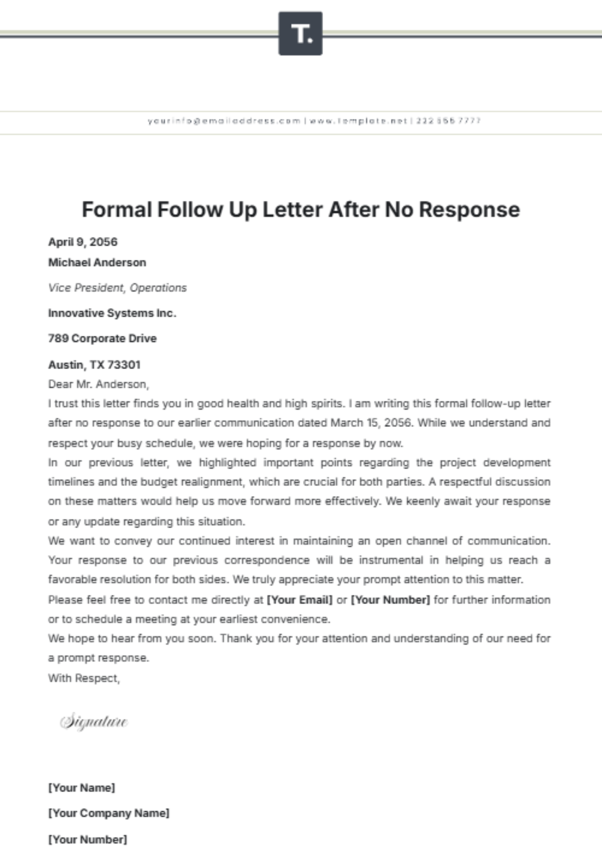Free Formal Follow Up Letter After No Response Template To Edit Online Free Formal Follow Up Letter After No Response Template To Edit Online