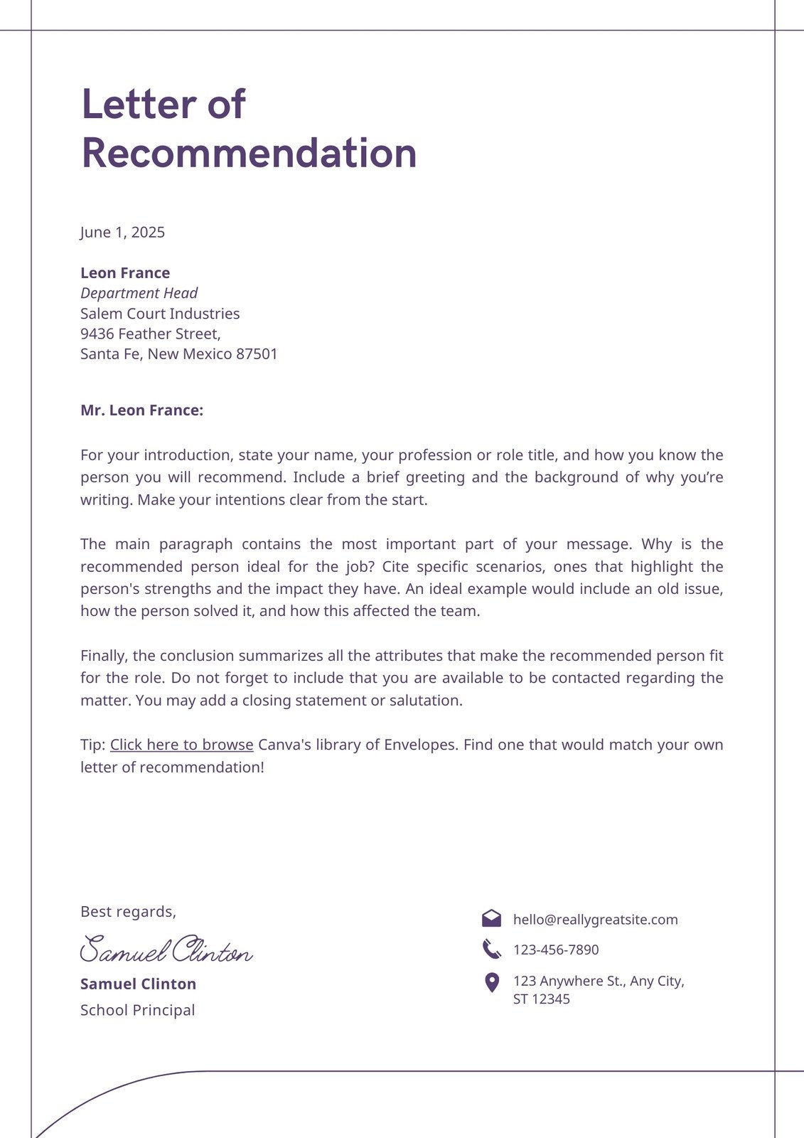 Free Printable Letter Of Recommendation Templates Canva Free Printable Letter Of Recommendation Templates Canva