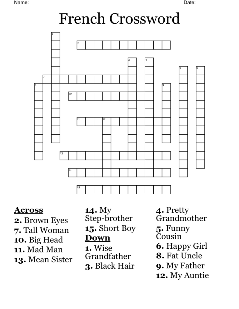 French For Friend Crossword Clue La Times What Makes A Good Friend Crossword French For Friend Crossword Clue Came After Crossword