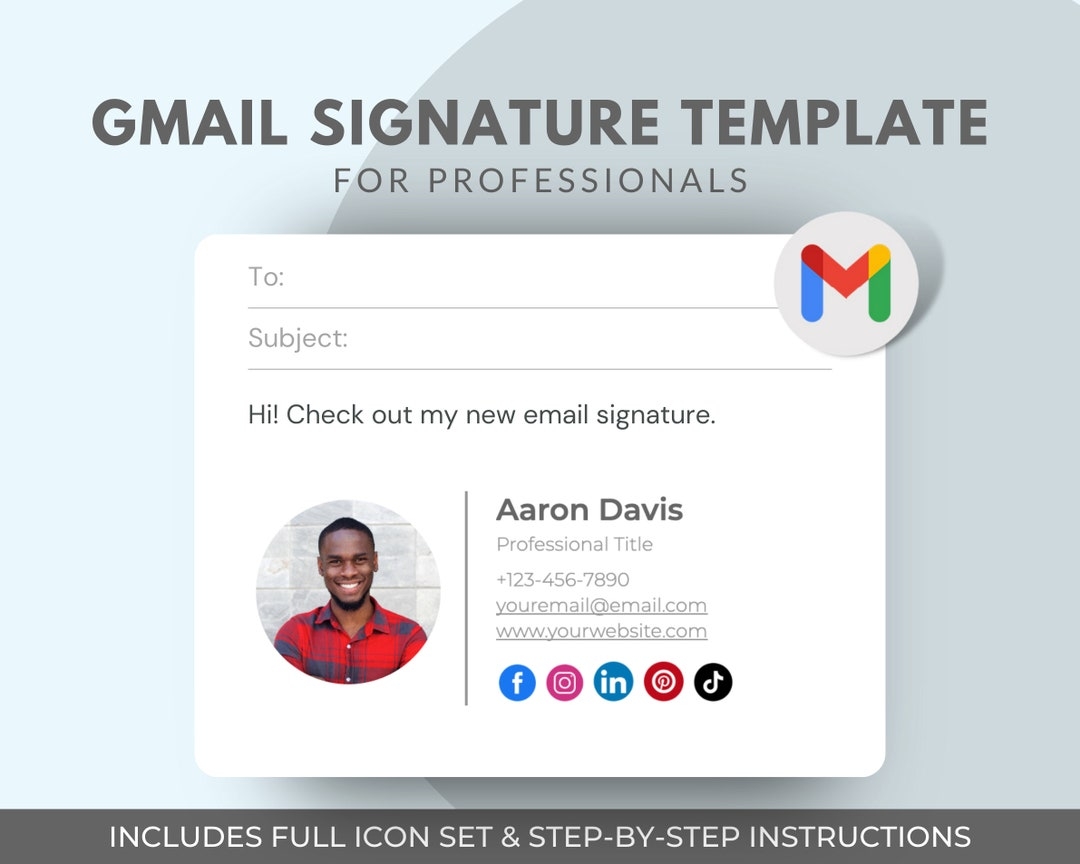 Gmail Email Signature Template Clickable Email Signature Professional Email Signature Customizable Gmail Signature Made In Google Docs Etsy