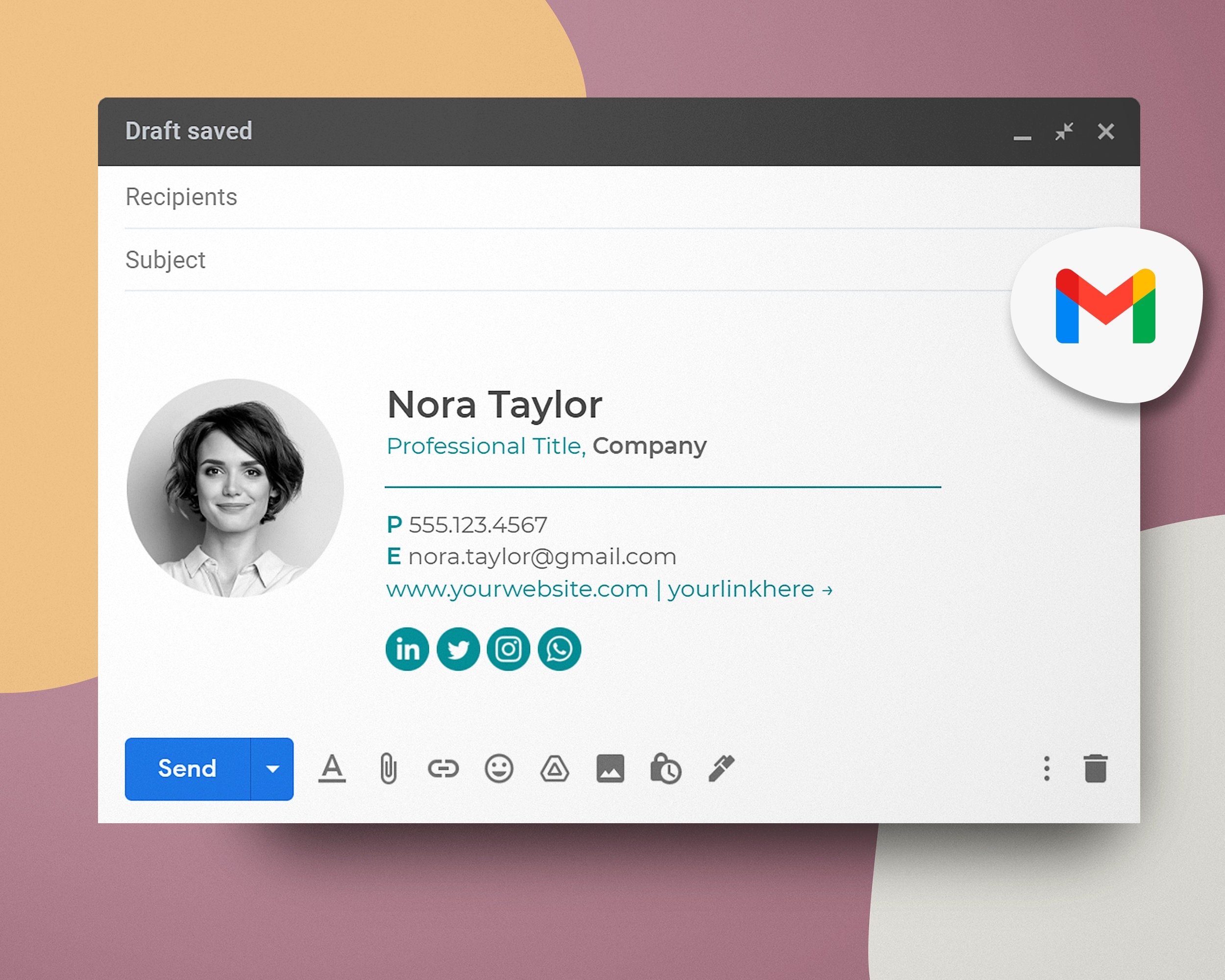 Gmail Email Signature Template Signature Design Email Signature Teacher Clickable Signature Digital Downloads Etsy