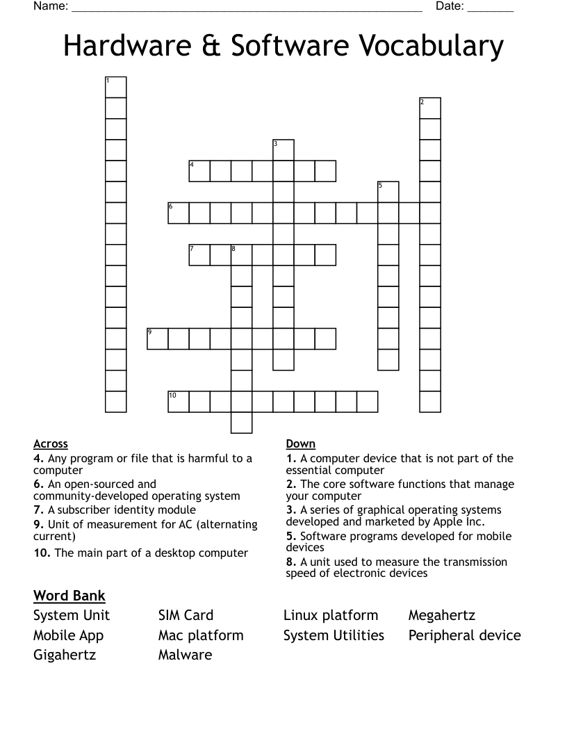apple desktop crossword