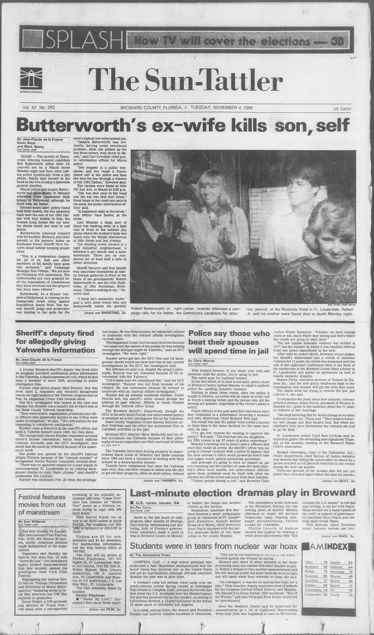 Hollywood Sun Tattler Volume 52 Number 262 Hst11041986 Hollywood Sun Tattler Collection Broward County Library Digital Archives