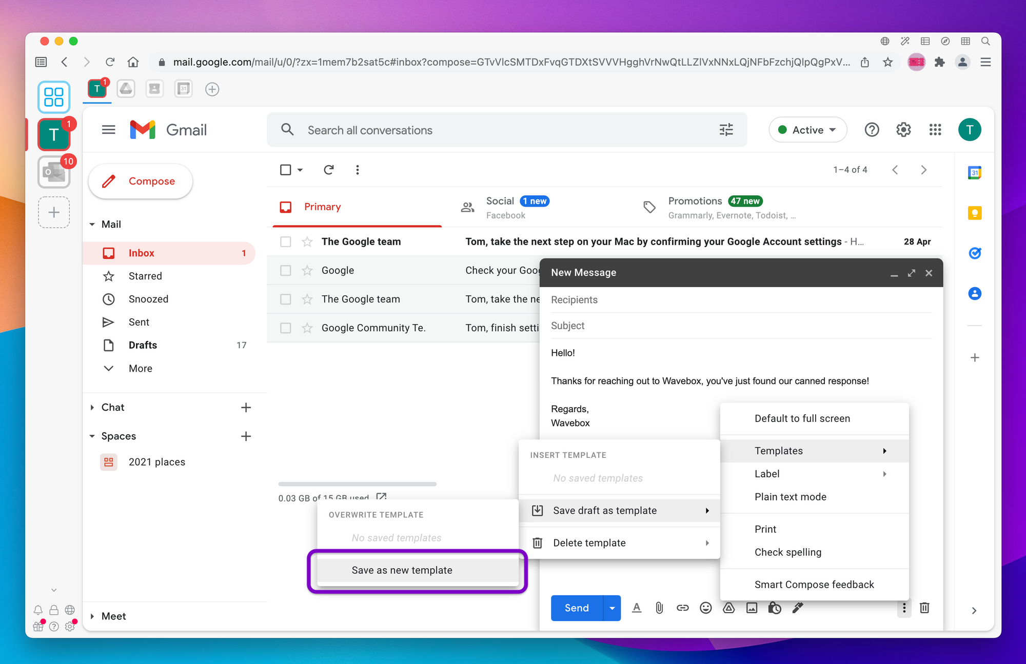 how to create email templates in gmail