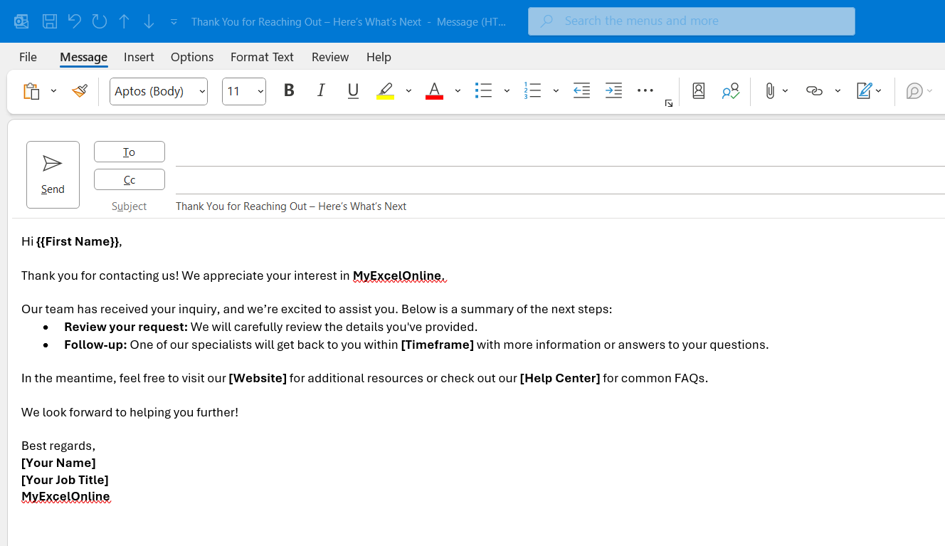 How To Create An Email Template In Outlook MyExcelOnline How To Create An Email Template In Outlook MyExcelOnline