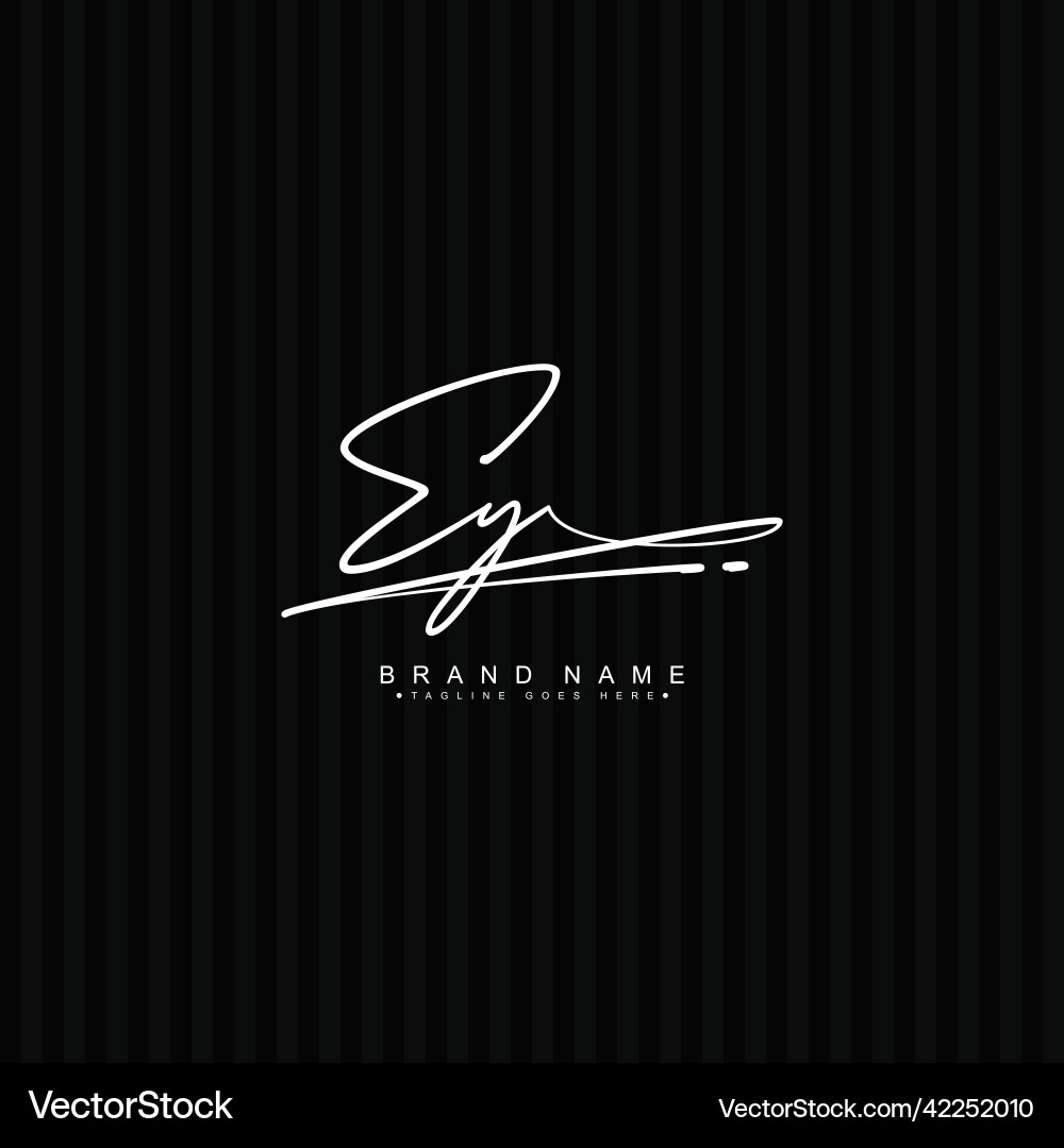 Initial Letter Ey Logo Hand Drawn Signature Vector Image Initial Letter Ey Logo Hand Drawn Signature Vector Image