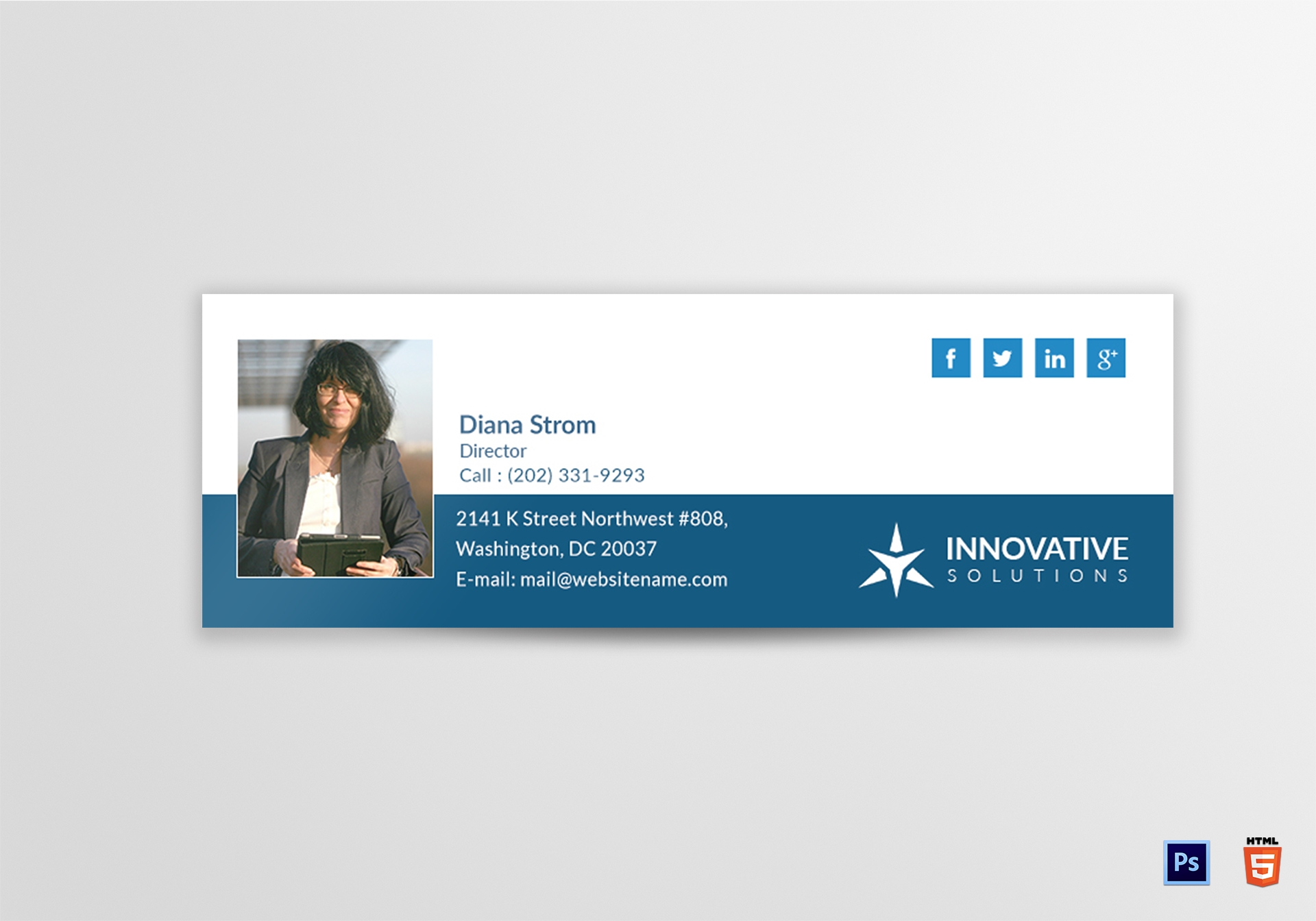 Innovative Email Signature Design Template In PSD HTML