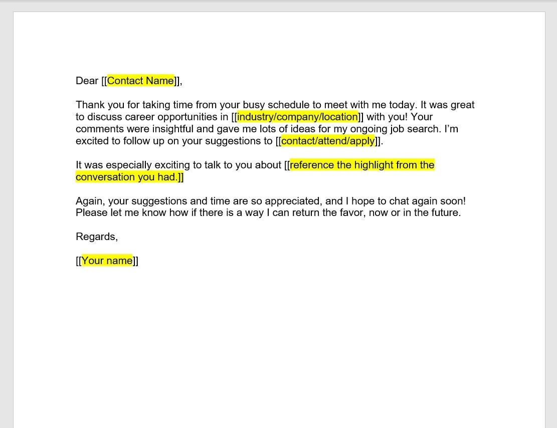 interview thank you email template