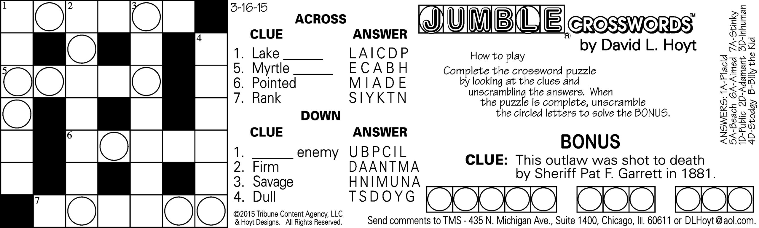 Jumble Crosswords