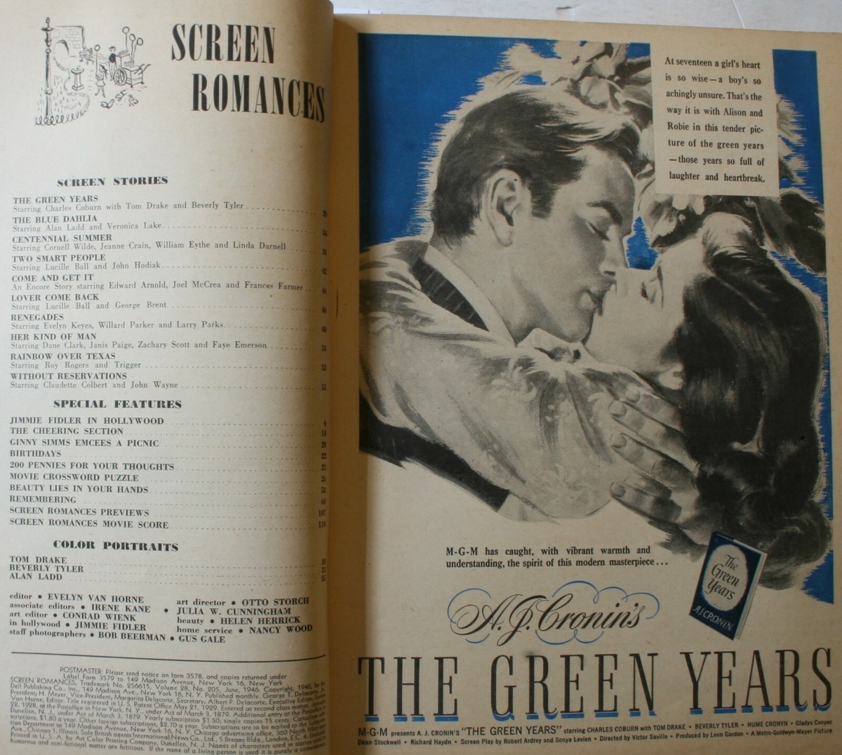 June 1946 Screen Romances Magazine Jeanne Crain Cover Lucille Ball EBay