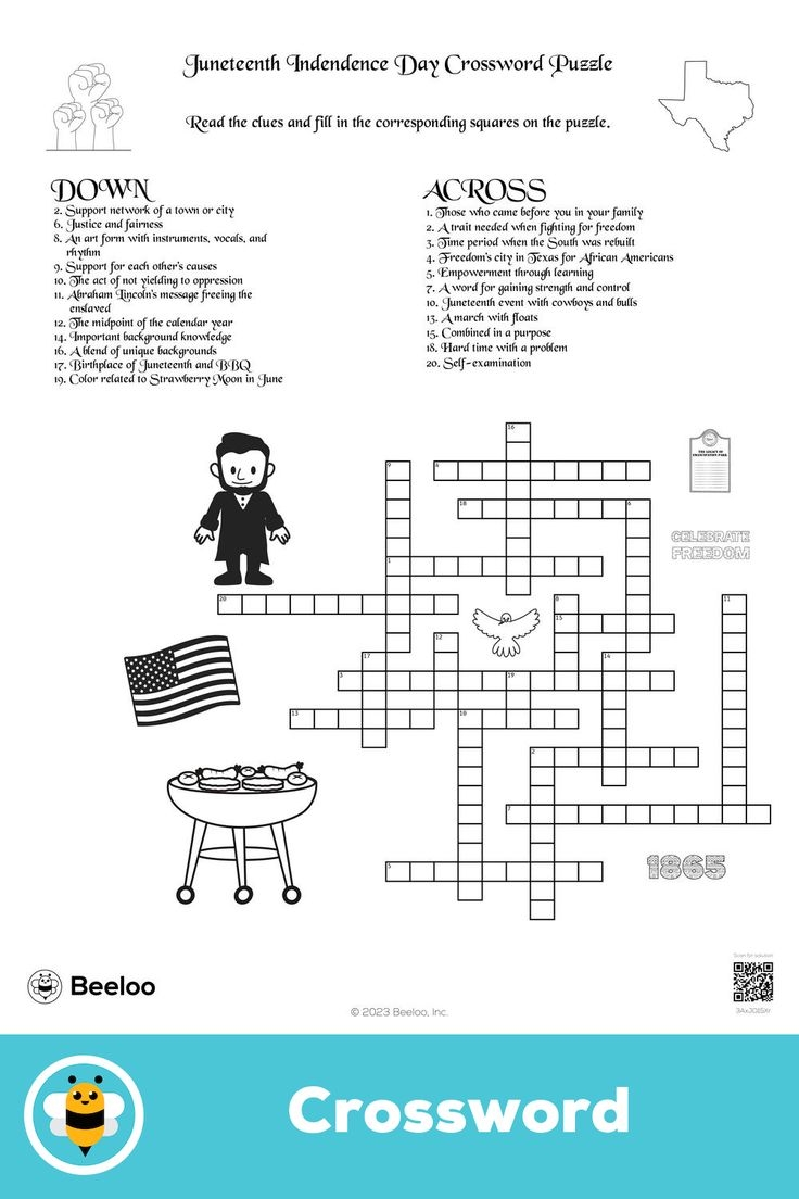 Juneteenth Indendence Day Crossword Puzzle