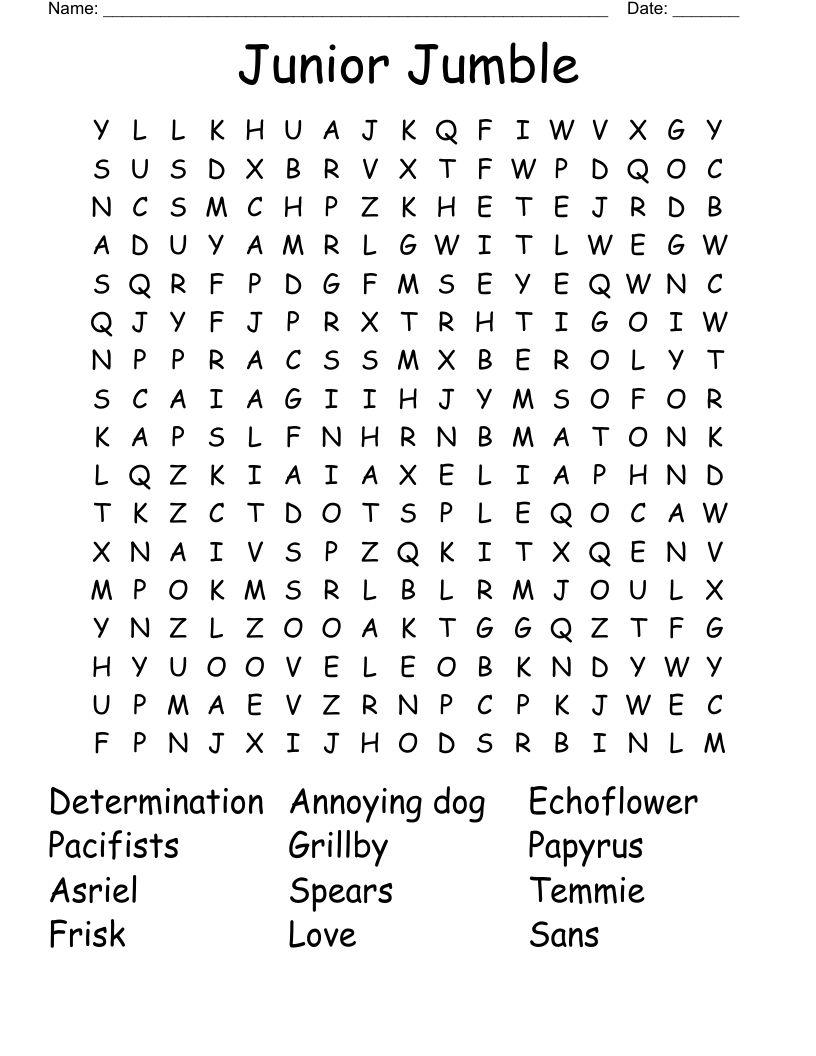 Junior Jumble Word Search WordMint