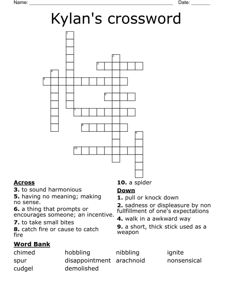 Kylan s Crossword WordMint