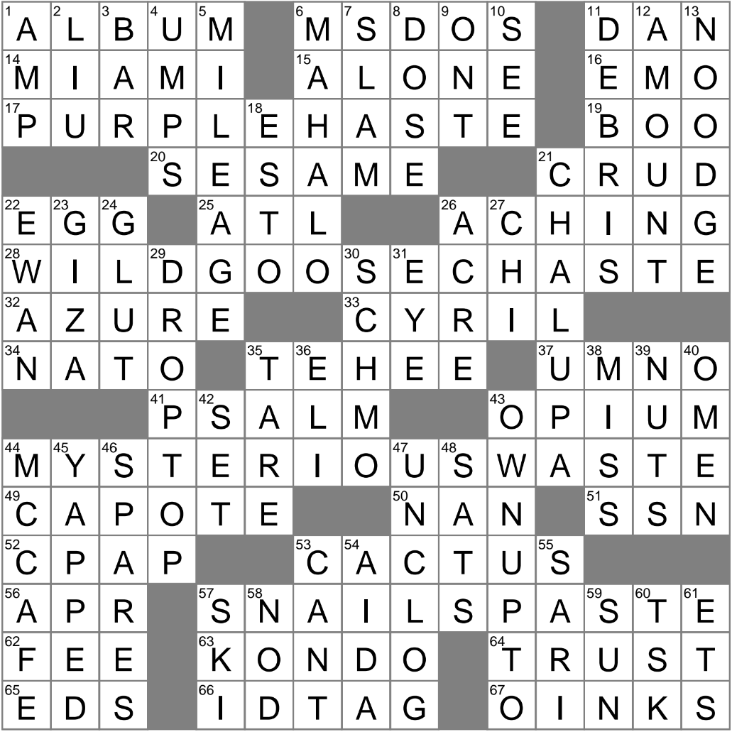 sesame paste crossword clue