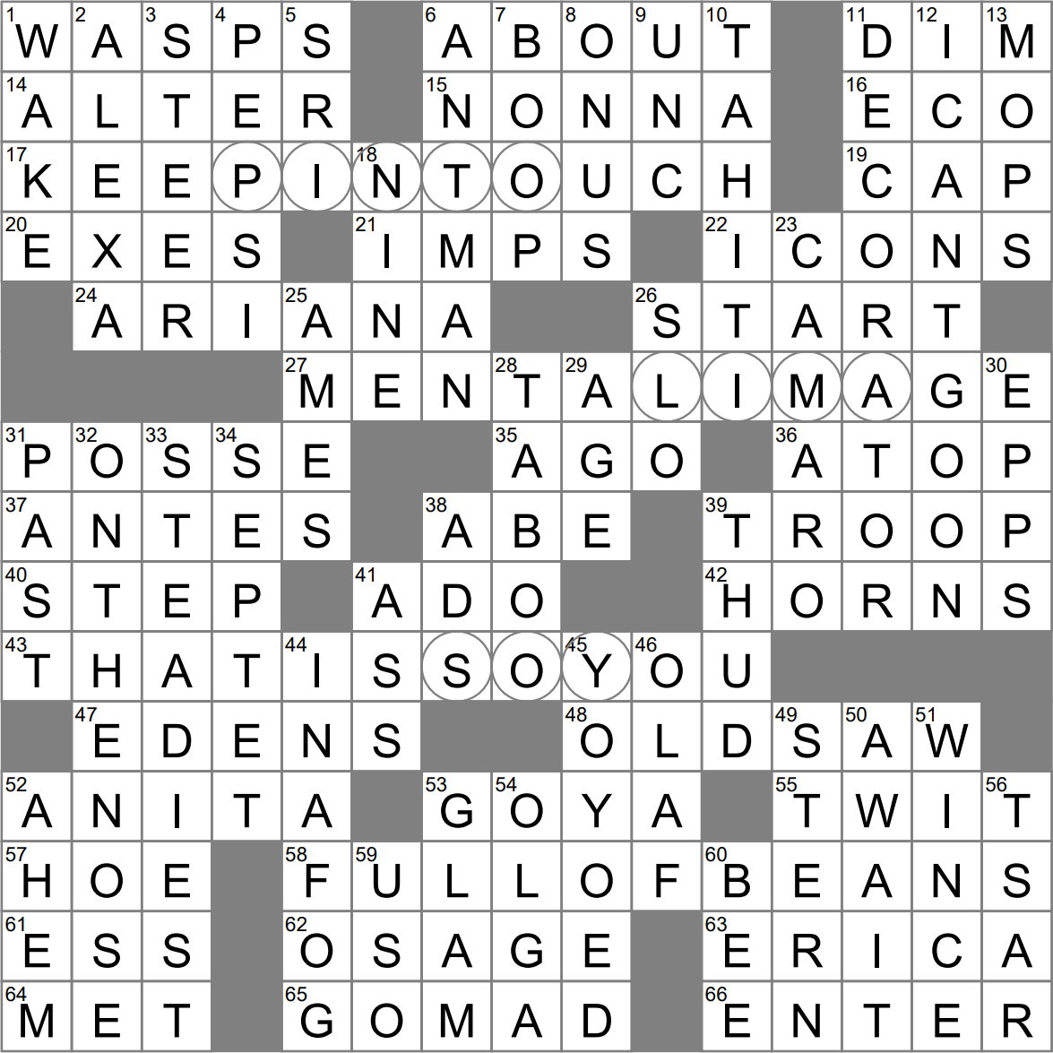 LA Times Crossword 17 Apr 23 Monday LAXCrossword