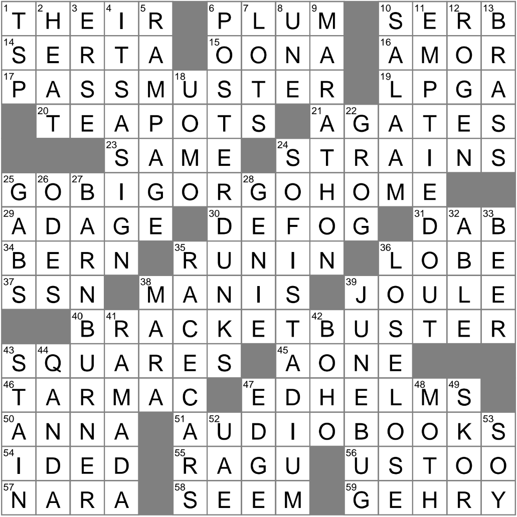 LA Times Crossword 22 Mar 25 Saturday LAXCrossword