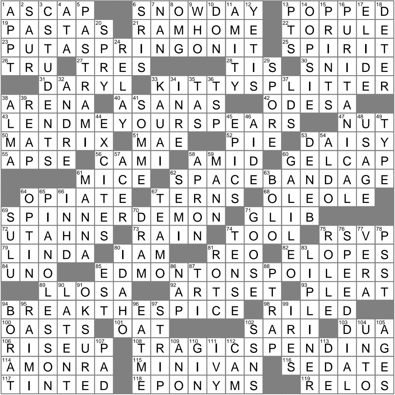 LA Times Crossword 8 Oct 23 Sunday LAXCrossword