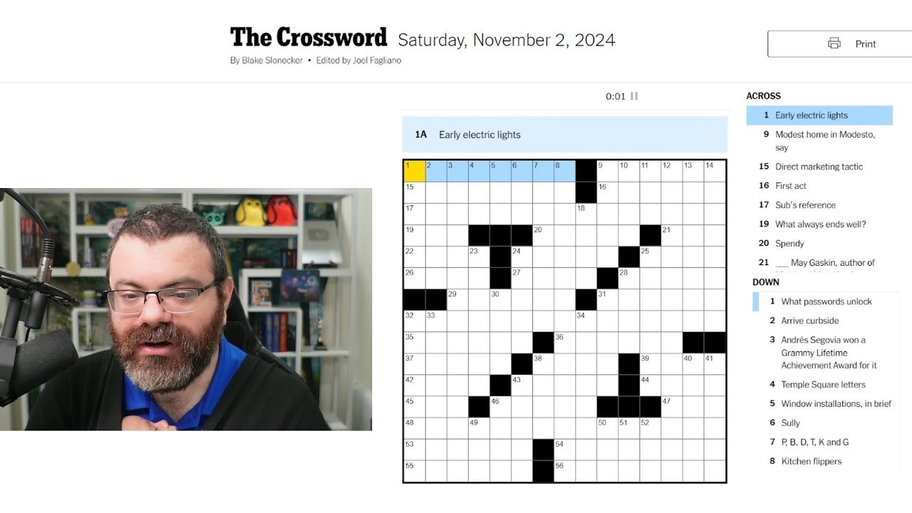 Learning Crossword Week 25 NYT Crossword Saturday Nov 2nd 2024 YouTube