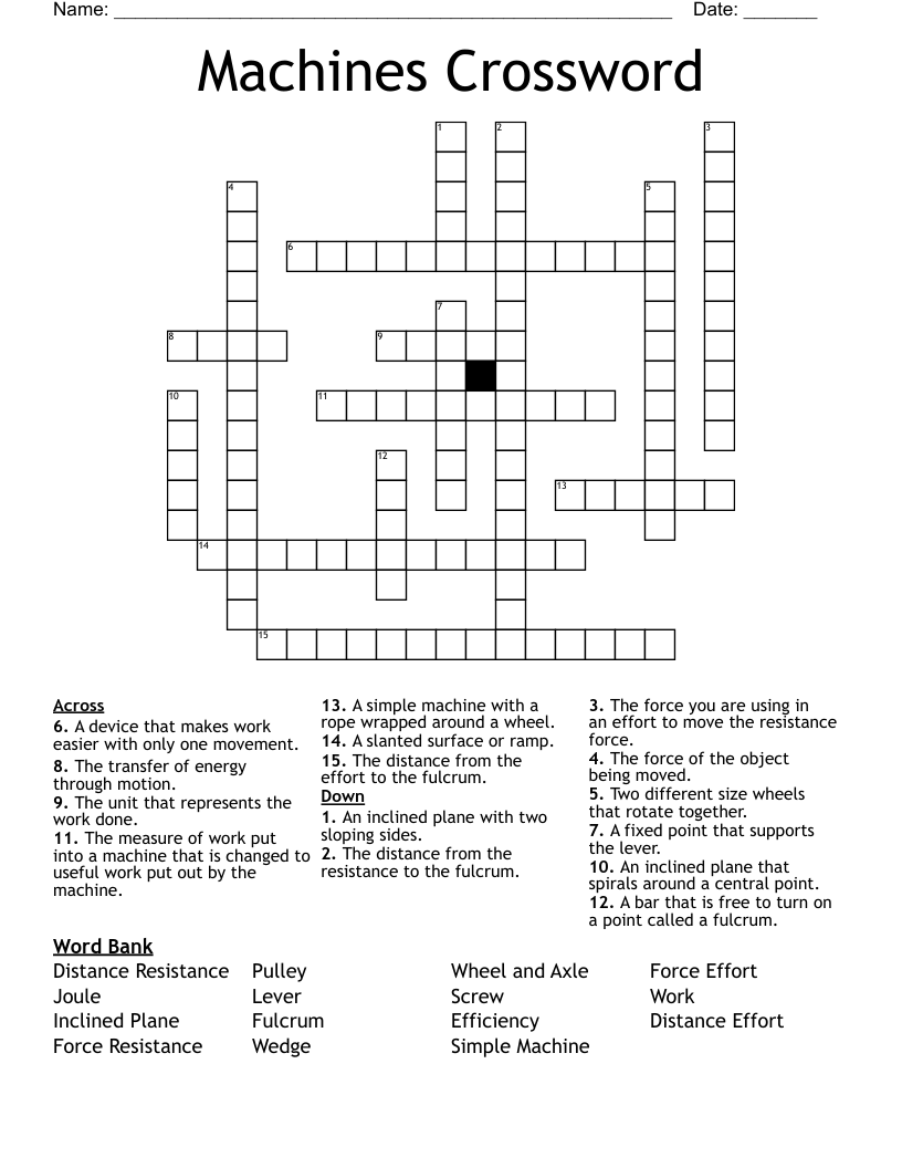 Machines Crossword WordMint