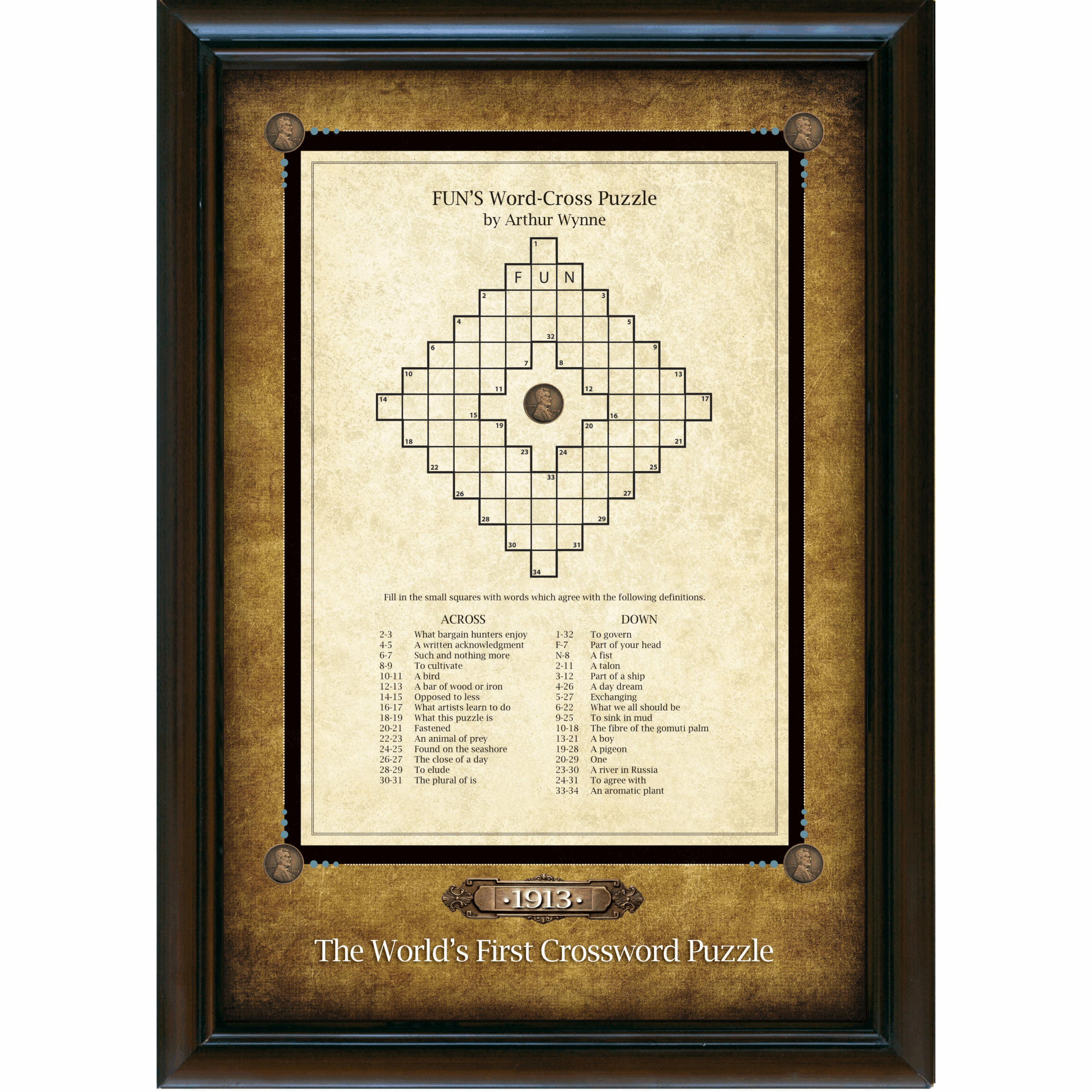 Made In USA World s First Crossword Puzzle