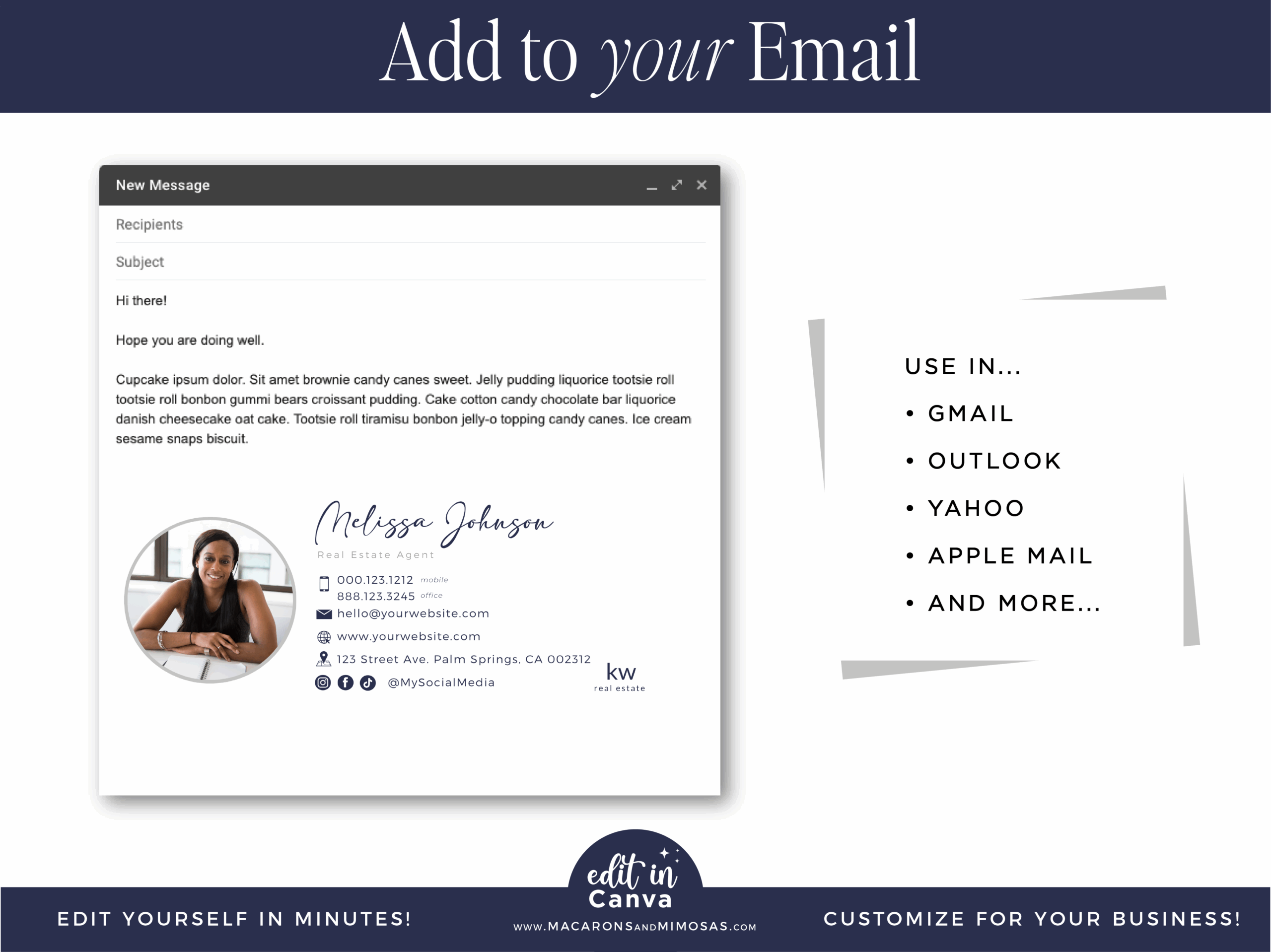 Molly Email Signature Template Macarons And Mimosas