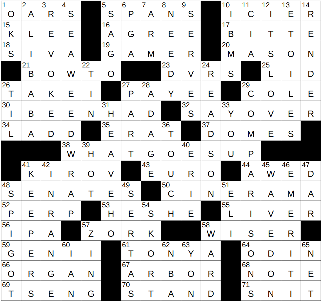 NYXCrossword Answers To The New York Times Crossword