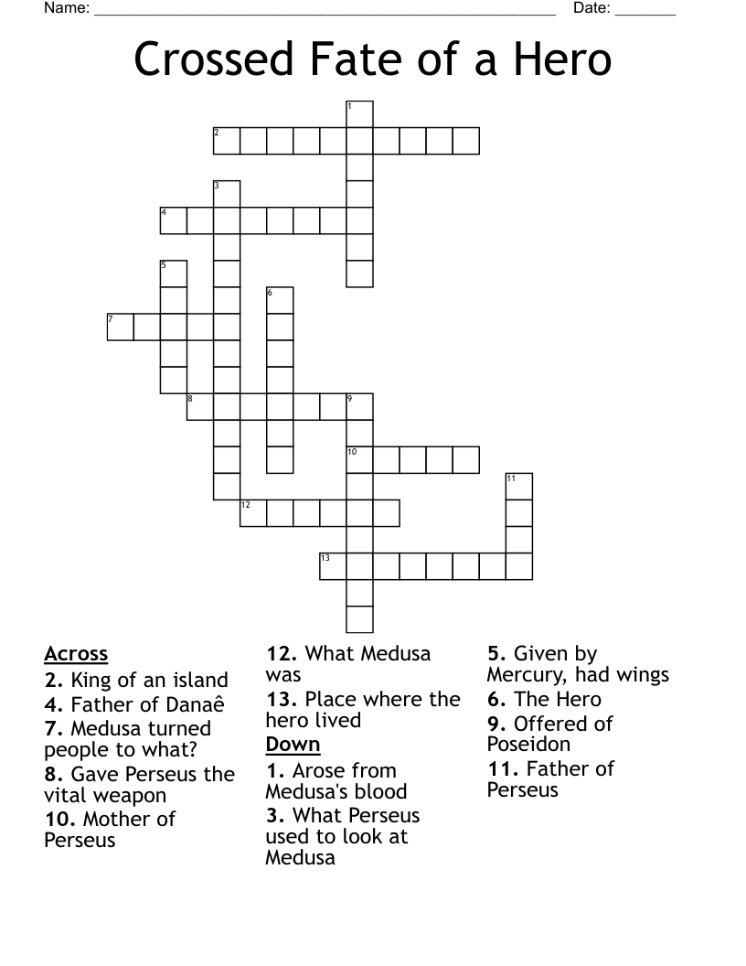 Perseus Crossword WordMint Perseus Crossword WordMint