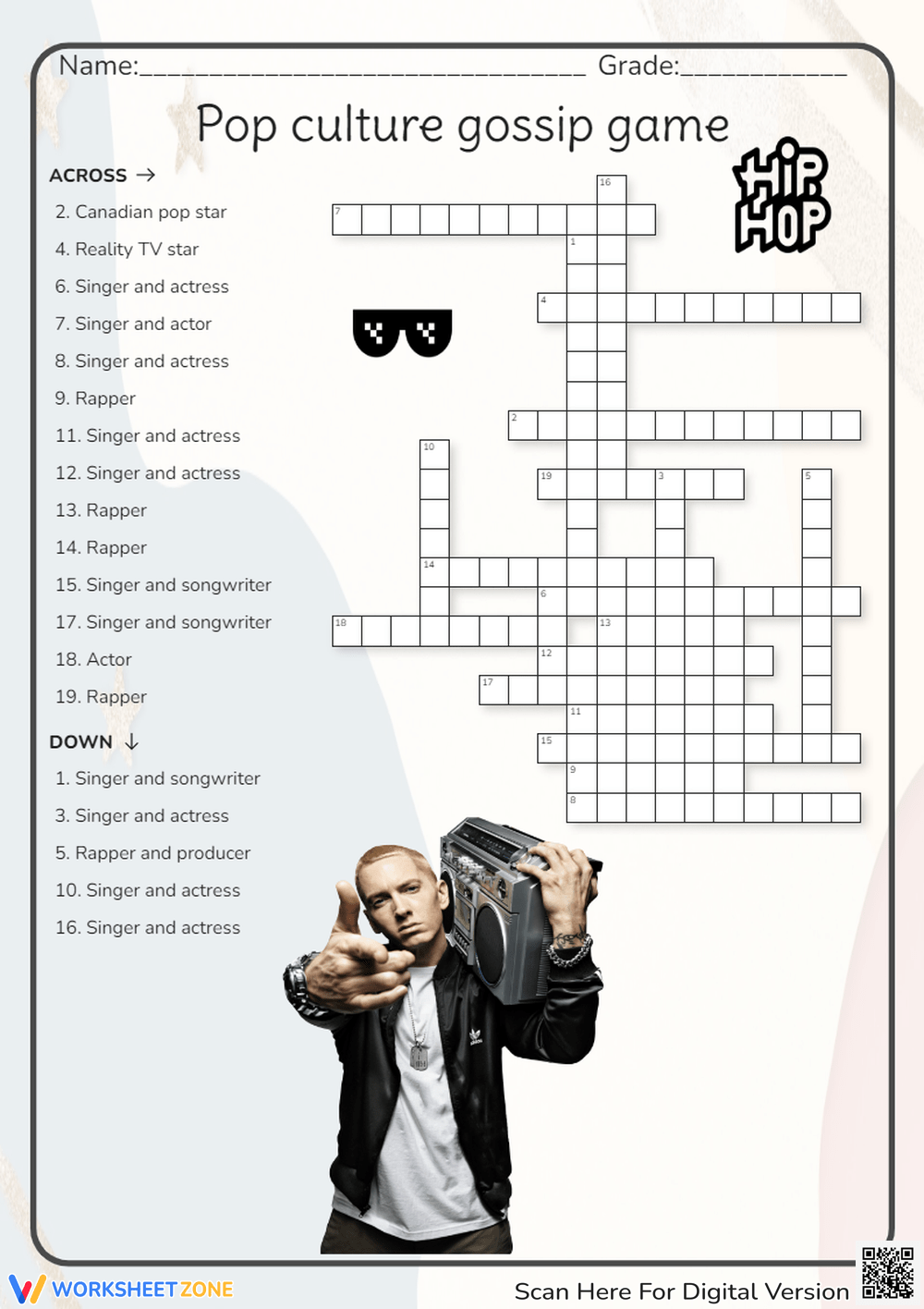pop culture crossword puzzles
