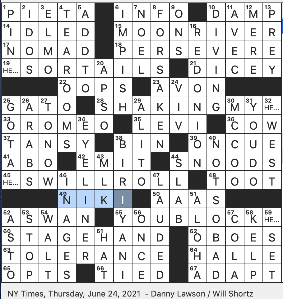 Rex Parker Does The NYT Crossword Puzzle Lucy Van Pelt s Frequent Outburst To Charlie Brown THU 6 24 21 Caro Who Directed 2020 s Mulan Plantlike Growth Held Up By Gas filled Bladders 