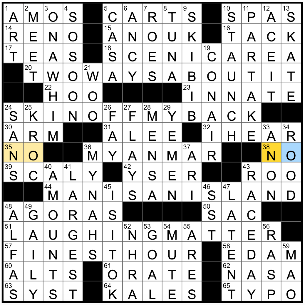 crossword clue concerning