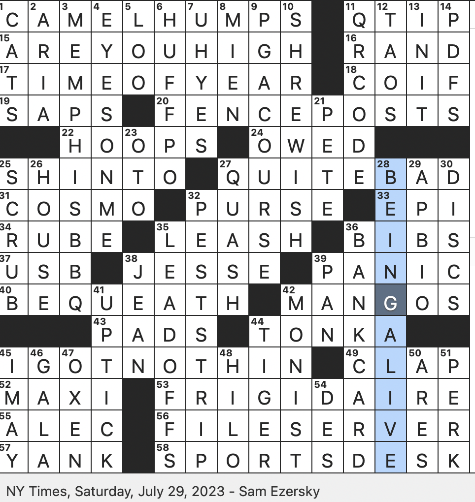 high style nyt crossword