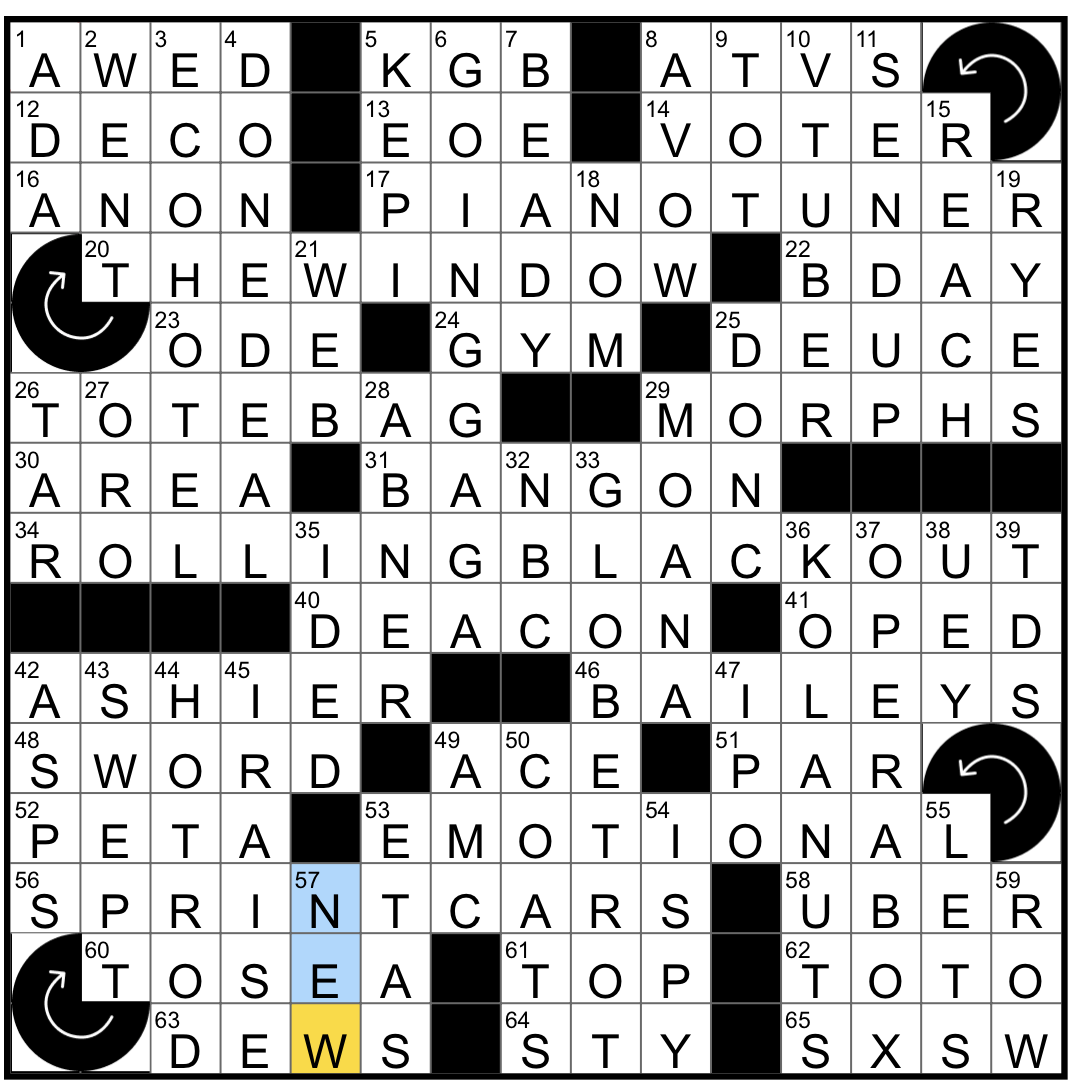 Rex Parker Does The NYT Crossword Puzzle Twitch Streamer With A Digital Avatar Say THU 8 24 23 Green Booking Theater Section For Statler And Waldorf On The Muppet Show 