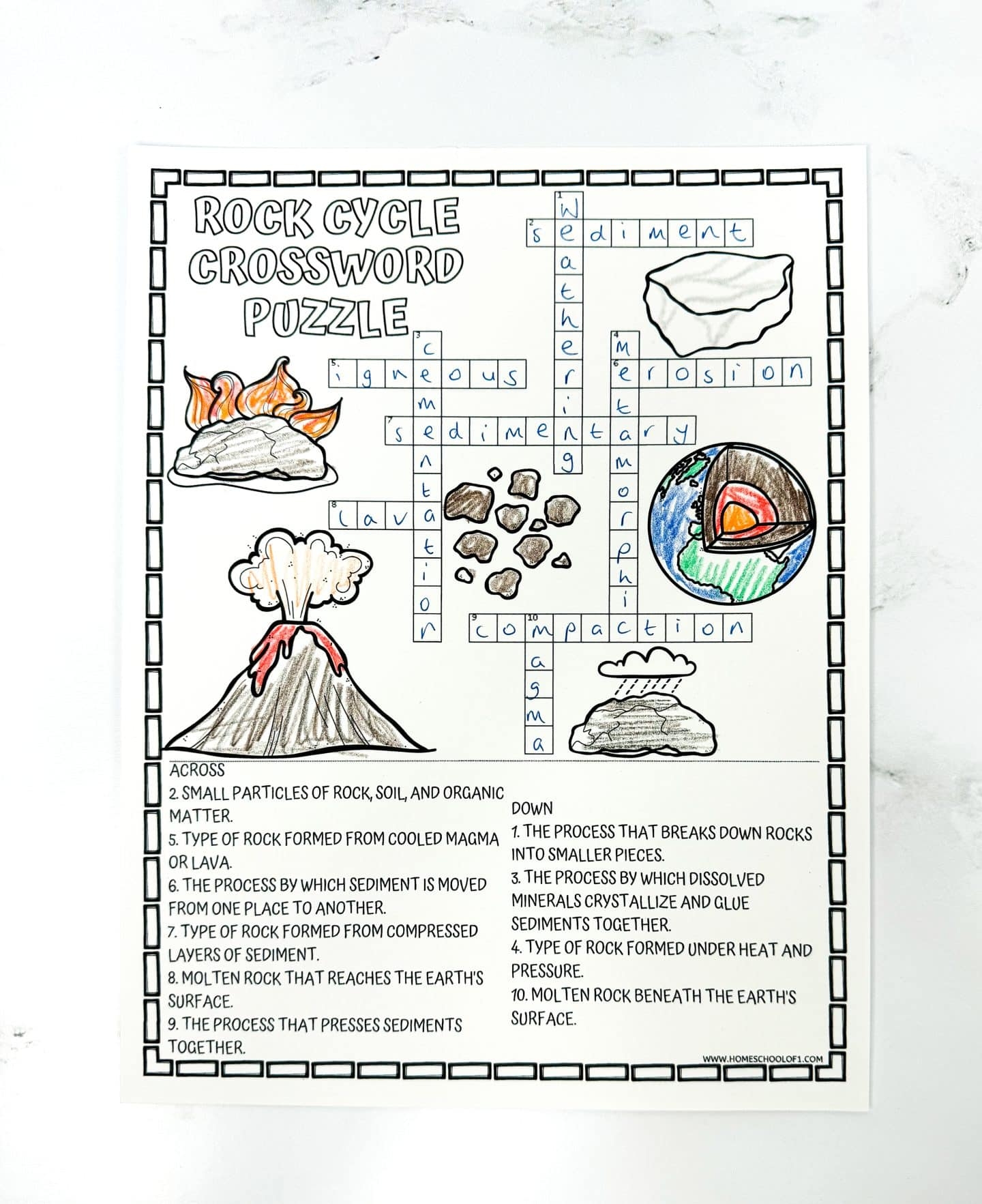 molten rock crossword clue