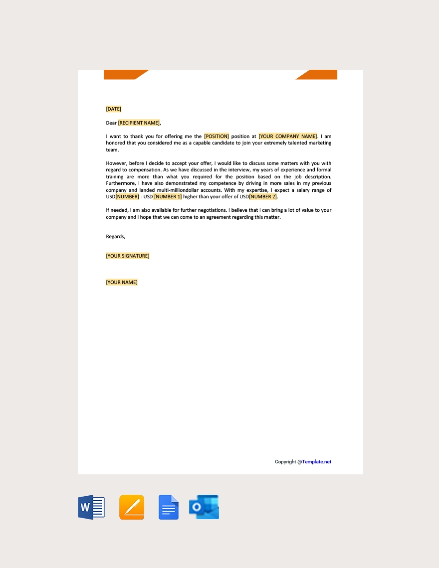 salary negotiation email template salary negotiation email template