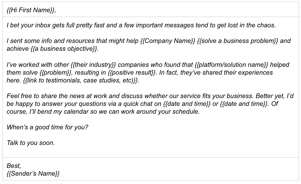 sales follow up email template sales follow up email template